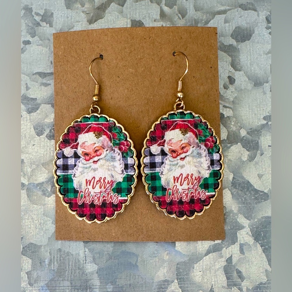 NEW Merry Christmas Santa earrings